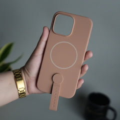 iPhone 16 Pro Silicone Case | Magnetic Ring | Silicone Rotating Grip Strap Cover
