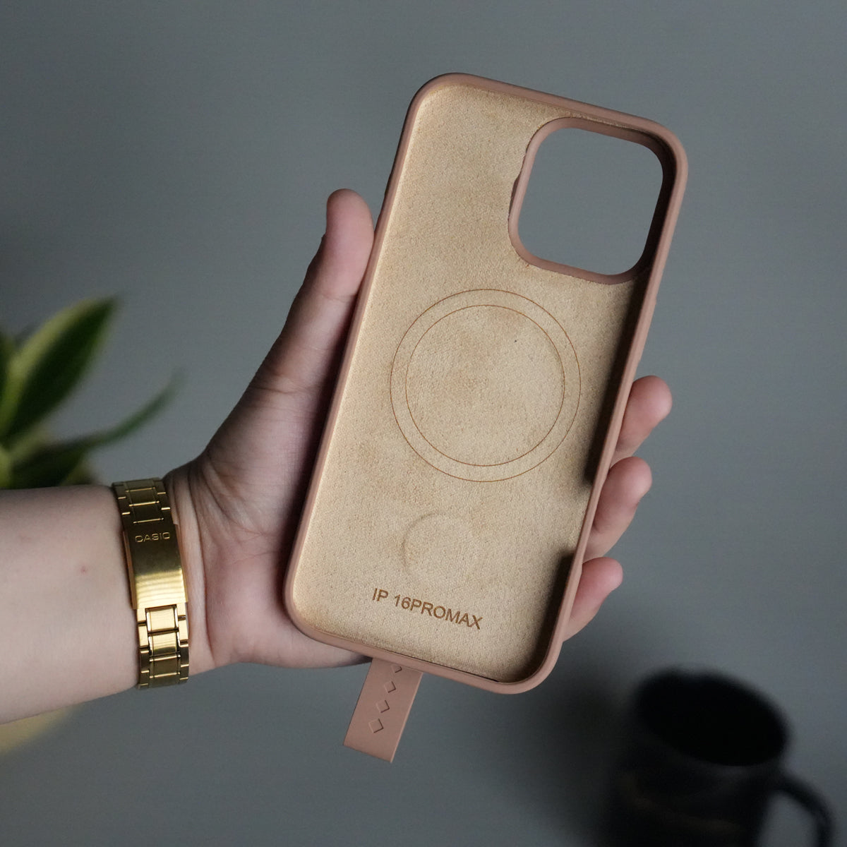 iPhone 16 Pro Silicone Case | Magnetic Ring | Silicone Rotating Grip Strap Cover
