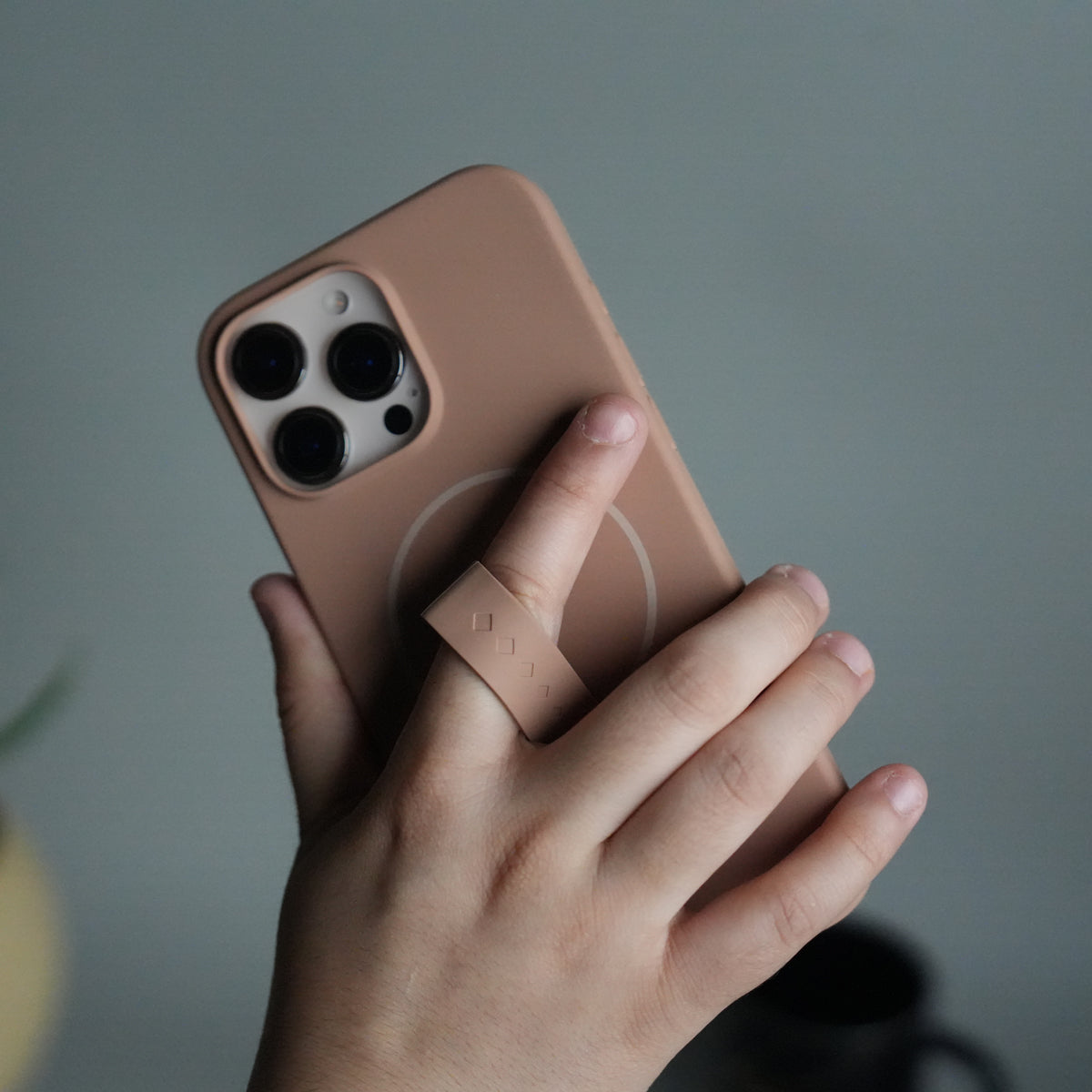 iPhone 16 Pro Silicone Case | Magnetic Ring | Silicone Rotating Grip Strap Cover