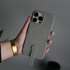 iPhone 16 Pro Silicone Case | Magnetic Ring | Silicone Rotating Grip Strap Cover