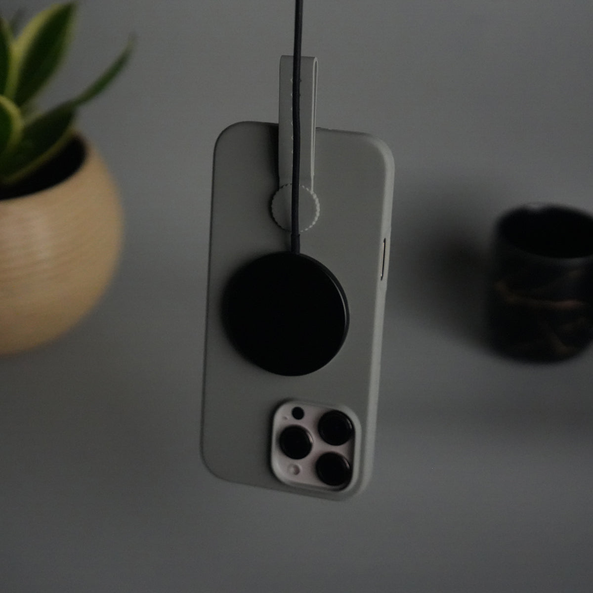 iPhone 16 Pro Silicone Case | Magnetic Ring | Silicone Rotating Grip Strap Cover