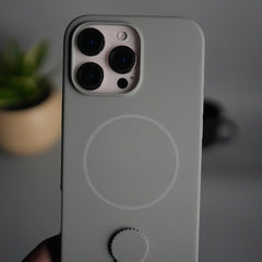iPhone 16 Pro Silicone Case | Magnetic Ring | Silicone Rotating Grip Strap Cover