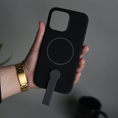 iPhone 16 Pro Silicone Case | Magnetic Ring | Silicone Rotating Grip Strap Cover