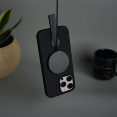 iPhone 16 Pro Silicone Case | Magnetic Ring | Silicone Rotating Grip Strap Cover