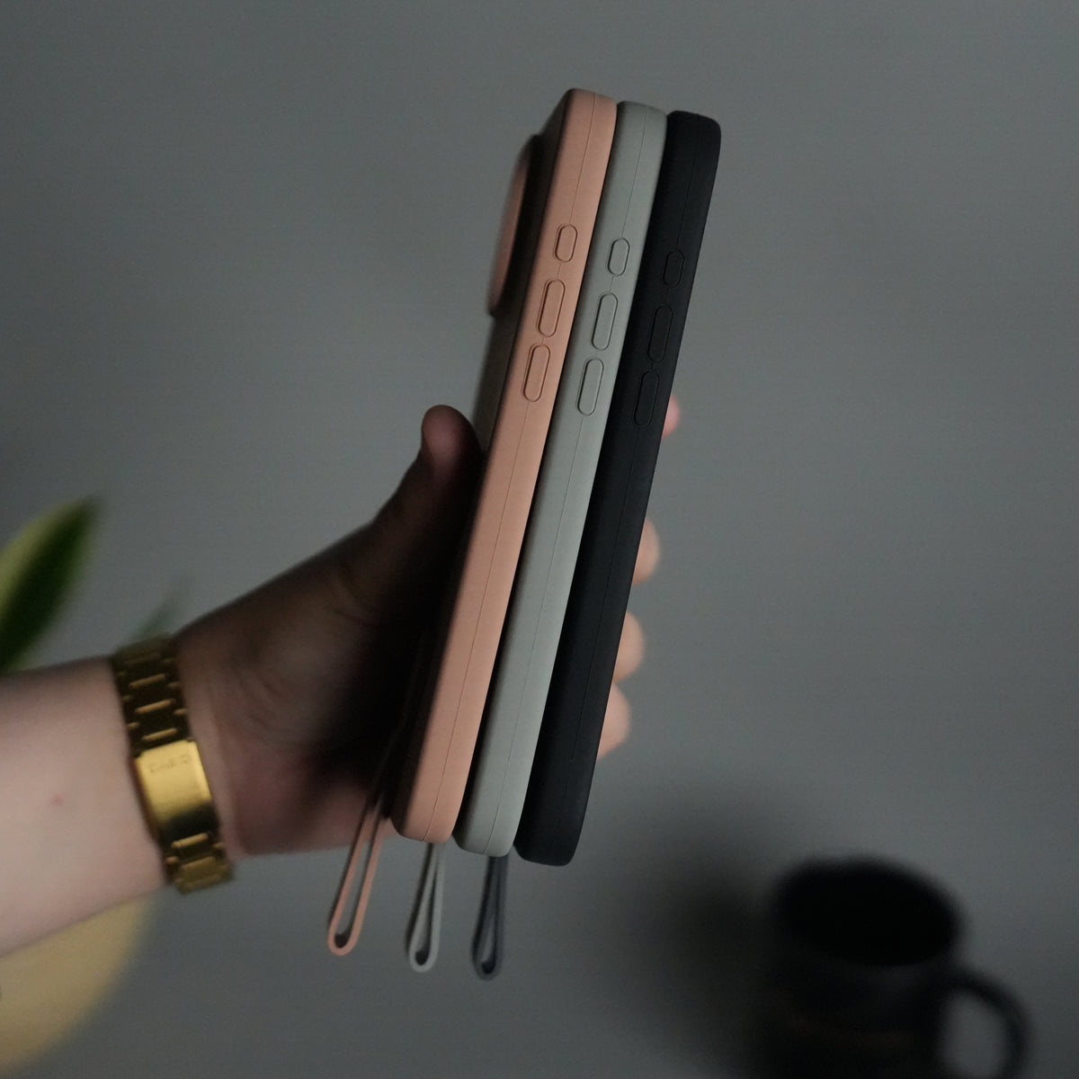 iPhone 16 Pro Silicone Case | Magnetic Ring | Silicone Rotating Grip Strap Cover