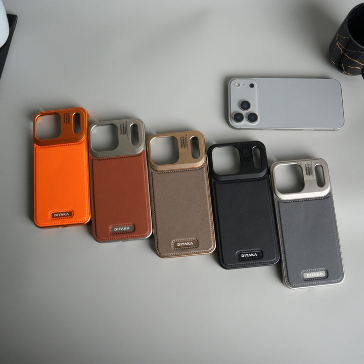 iPhone 17 Series Premium Metallic AeroFLex Leather MagSafe Case