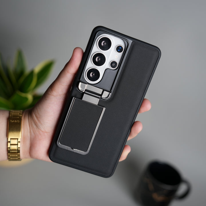 Galaxy S26 Ultra Metal Camera Cap Stand Case Cover