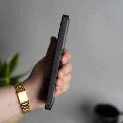 Galaxy S26 Ultra Carbon Fiber Texture Design Hard Pc MagSafe Case Cover (BLACK)