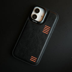 Premium PU Leather Case for iPhone 17 | Metal Camera Frame