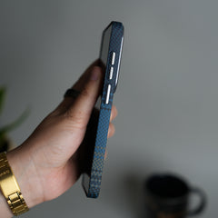 Galaxy S26 Ultra Carbon Fiber Texture Design Hard Pc MagSafe Case Cover (BlueLine)