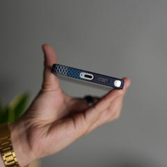 Galaxy S26 Ultra Carbon Fiber Texture Design Hard Pc MagSafe Case Cover (Blue Mix)
