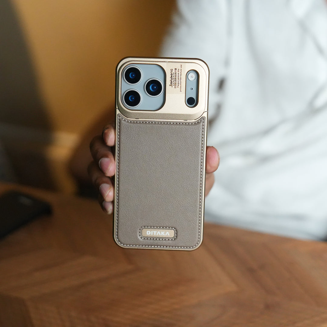 iPhone 17 Series Premium Metallic AeroFLex Leather MagSafe Case
