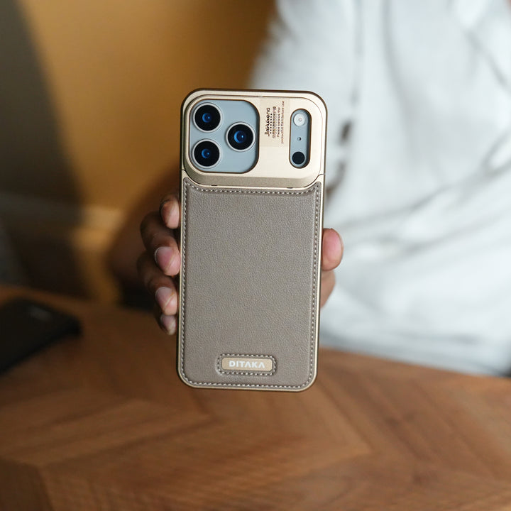 iPhone 17 Series Premium Metallic AeroFLex Leather MagSafe Case