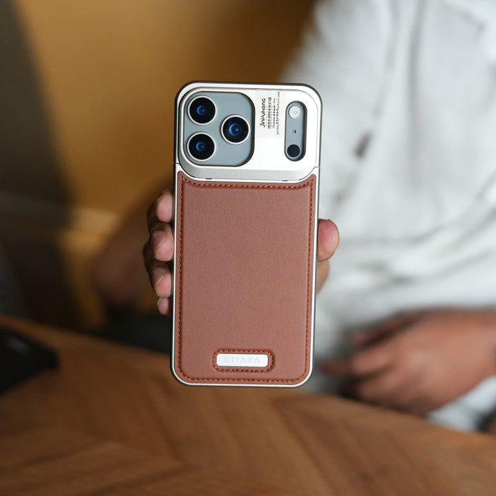 iPhone 17 Series Premium Metallic AeroFLex Leather MagSafe Case