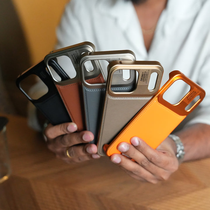 iPhone 17 Series Premium Metallic AeroFLex Leather MagSafe Case
