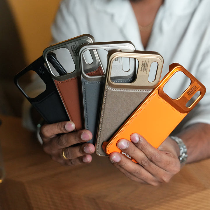iPhone 17 Series Premium Metallic AeroFLex Leather MagSafe Case