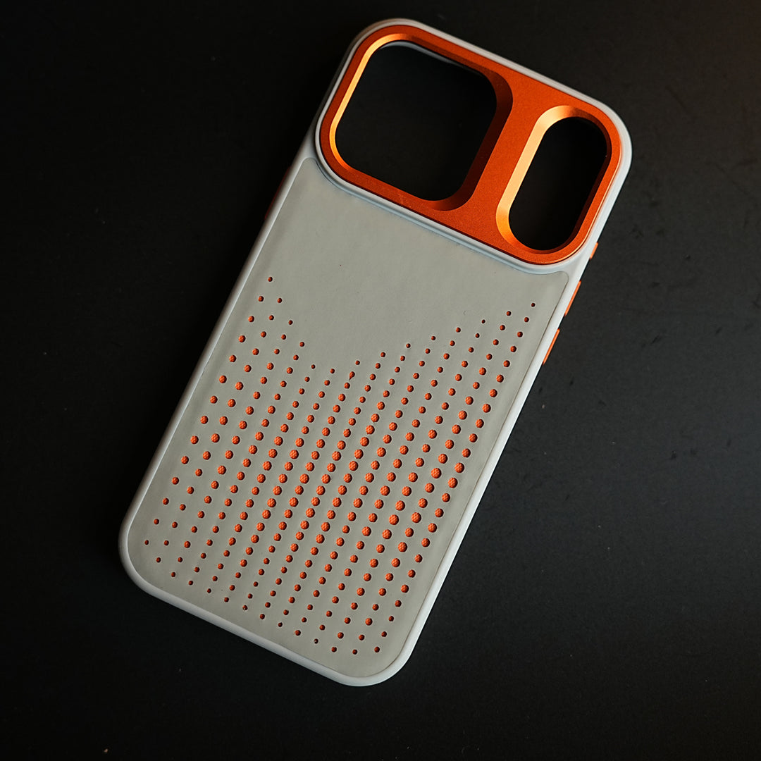 iPhone 17 Series Premium Dot Design PU Leather MagSafe Case with Metal Camera Frame