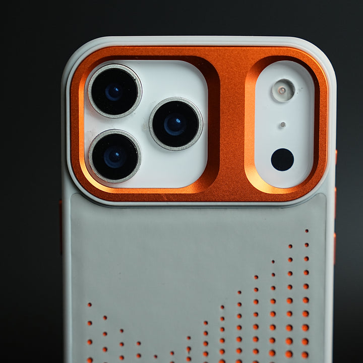iPhone 17 Series Premium Dot Design PU Leather MagSafe Case with Metal Camera Frame