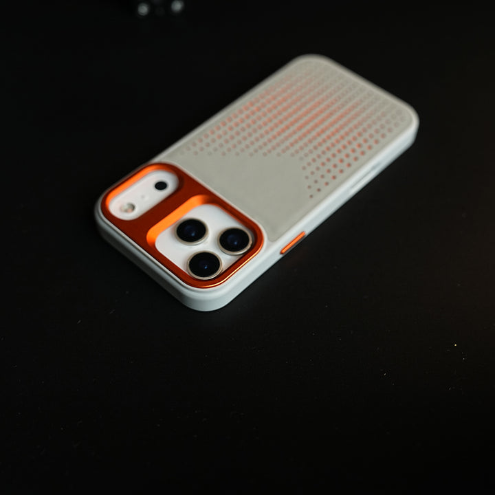 iPhone 17 Series Premium Dot Design PU Leather MagSafe Case with Metal Camera Frame
