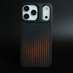 iPhone 17 Series Premium Dot Design PU Leather MagSafe Case with Metal Camera Frame