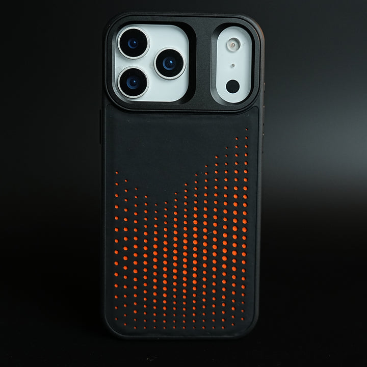 iPhone 17 Series Premium Dot Design PU Leather MagSafe Case with Metal Camera Frame