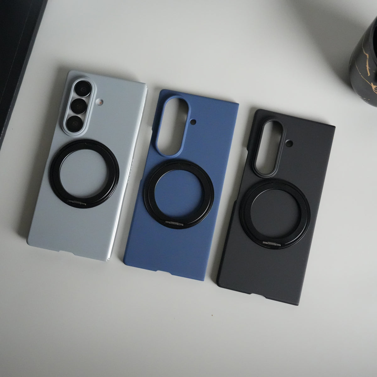 Galaxy Z Fold 5 Case | 360° Rotating Stand + Front Glass Cover