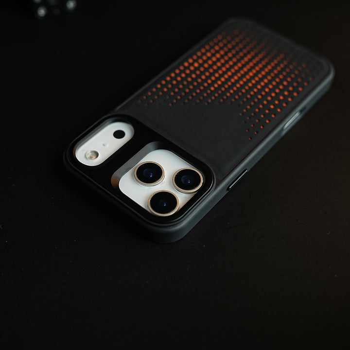 iPhone 17 Series Premium Dot Design PU Leather MagSafe Case with Metal Camera Frame