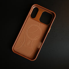 iPhone 17 Series Premium Dot Design PU Leather MagSafe Case with Metal Camera Frame
