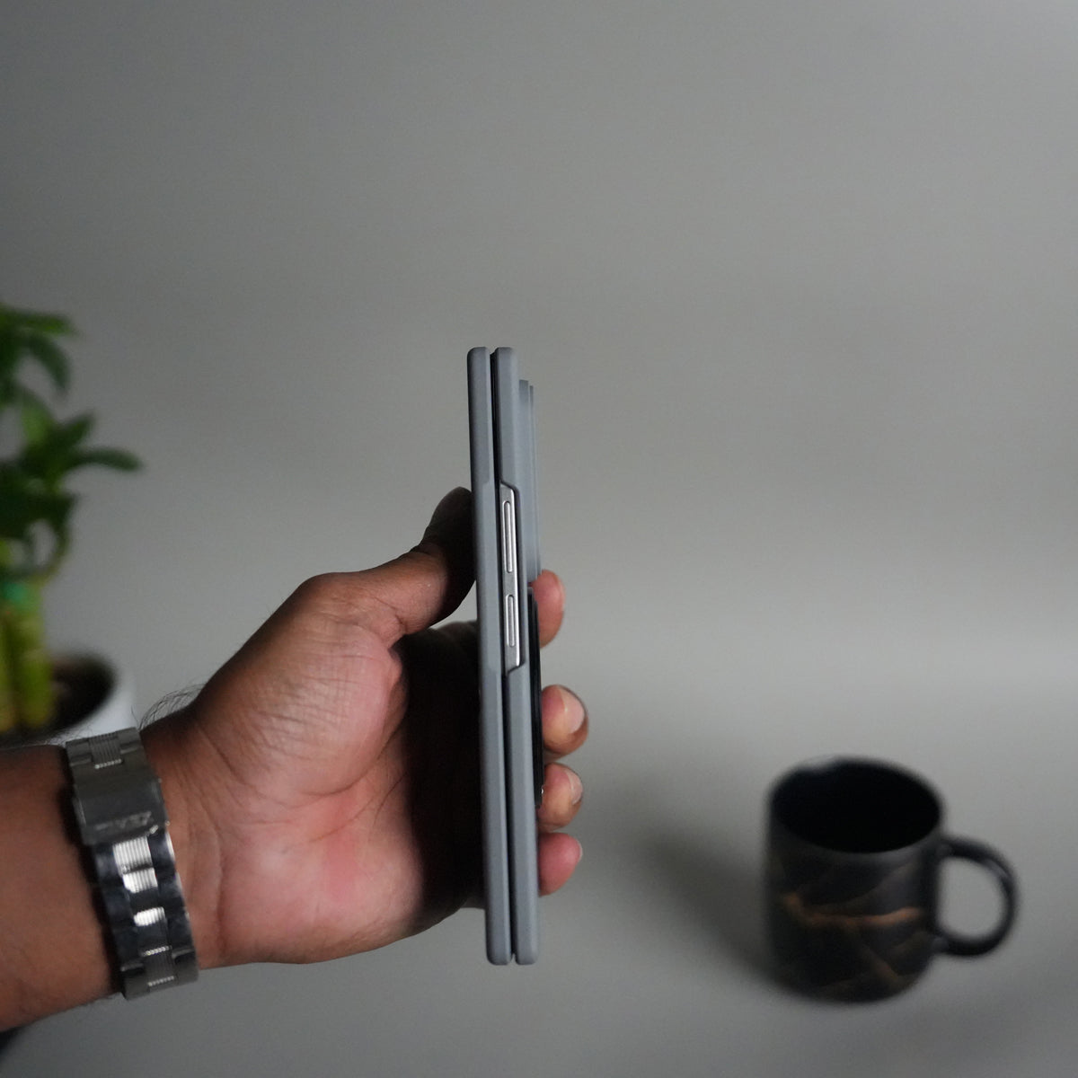 Galaxy Z Fold 5 Case | 360° Rotating Stand + Front Glass Cover