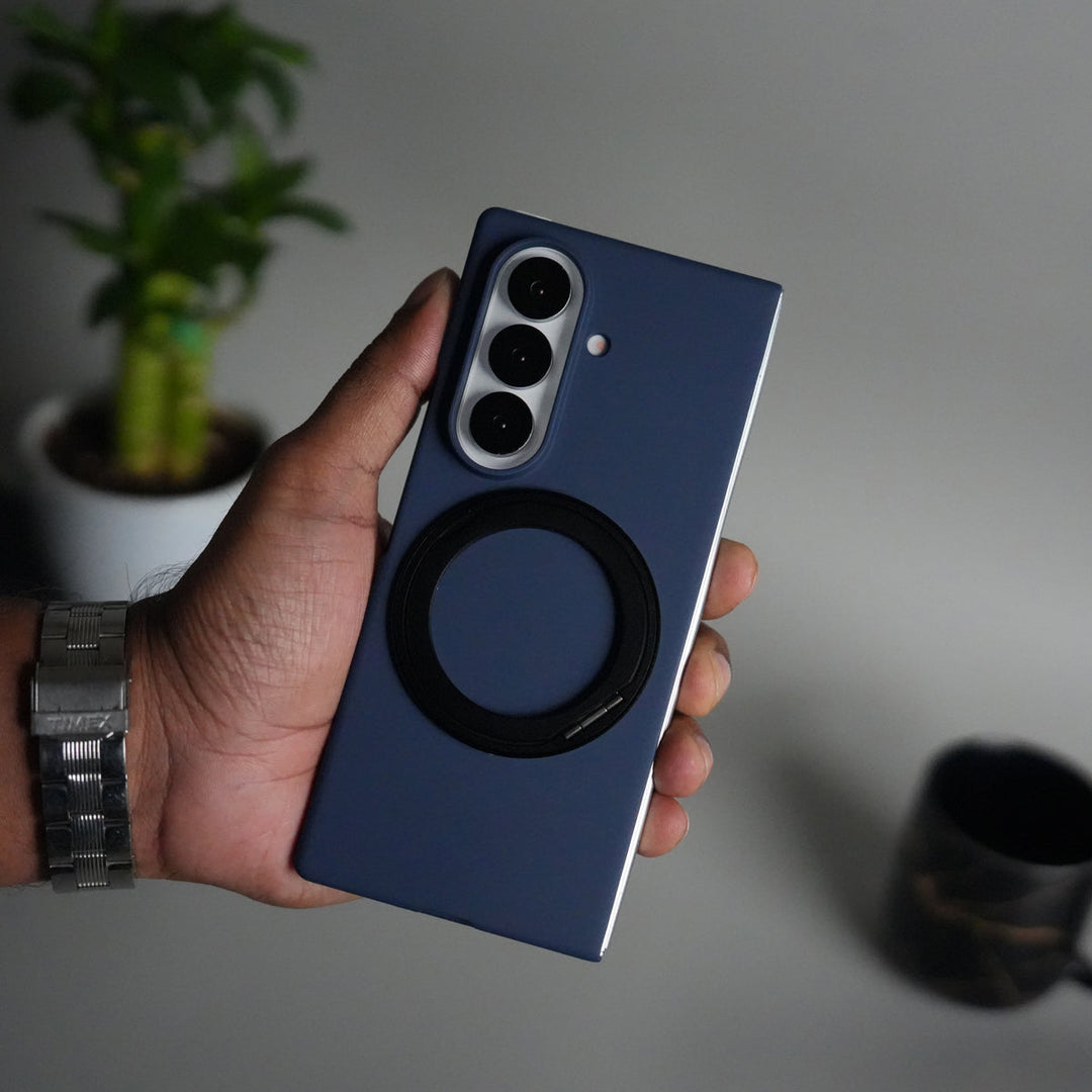 Galaxy Z Fold 6 Case | 360° Rotating Stand + Front Glass Cover