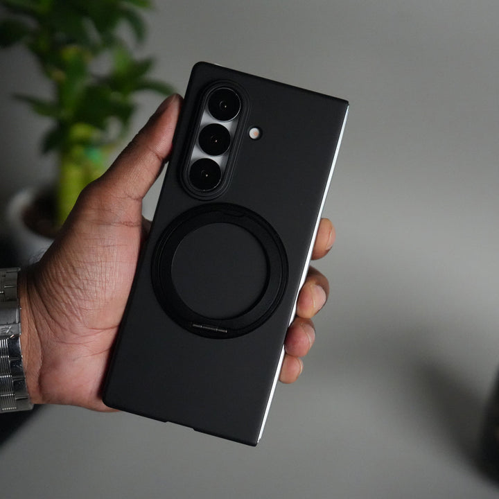 Galaxy Z Fold 6 Case | 360° Rotating Stand + Front Glass Cover