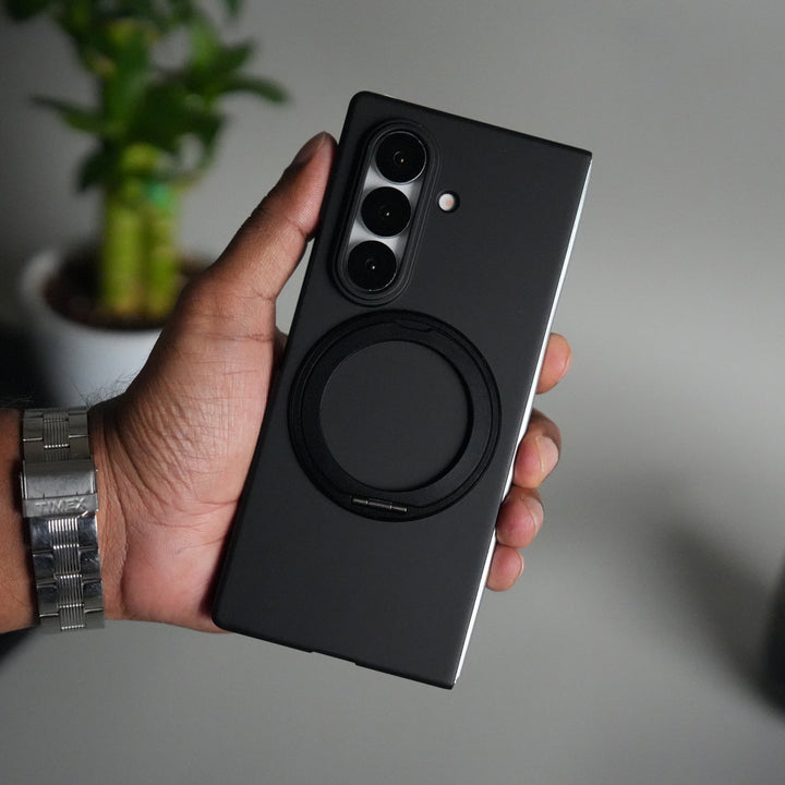 Galaxy Z Fold 6 Case | 360° Rotating Stand + Front Glass Cover