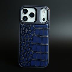 iPhone 17 Series Premium Croc Texture PU Leather MagSafe Case with Metal Camera Frame