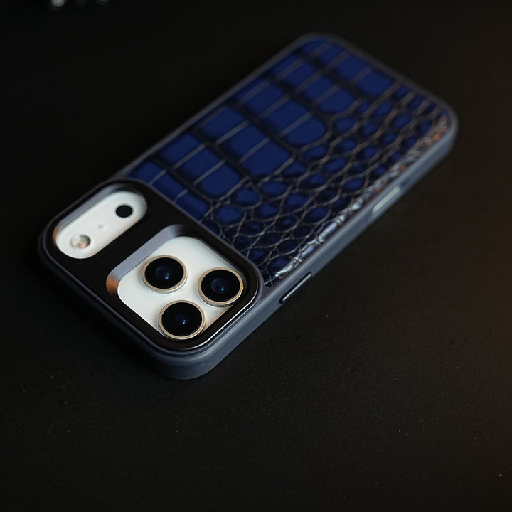 iPhone 17 Series Premium Croc Texture PU Leather MagSafe Case with Metal Camera Frame