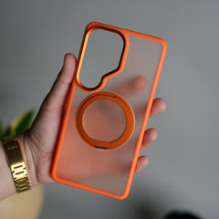 Galaxy S26 Ultra Frosted Cover With Metal Stand and Metal Camera Bump