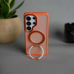 Galaxy S26 Ultra Frosted Cover With Metal Stand and Metal Camera Bump