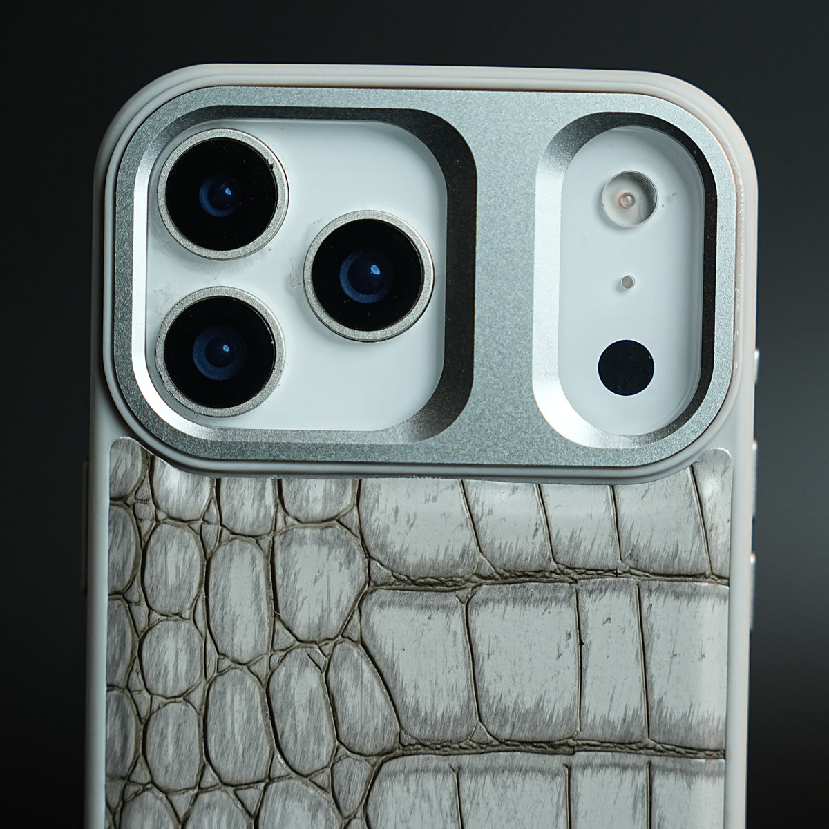 iPhone 17 Series Premium Croc Texture PU Leather MagSafe Case with Metal Camera Frame