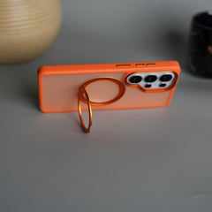 Galaxy S26 Ultra Frosted Cover With Metal Stand and Metal Camera Bump