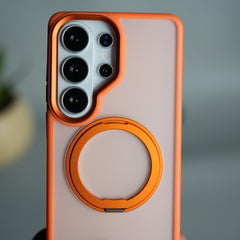 Galaxy S26 Ultra Frosted Cover With Metal Stand and Metal Camera Bump