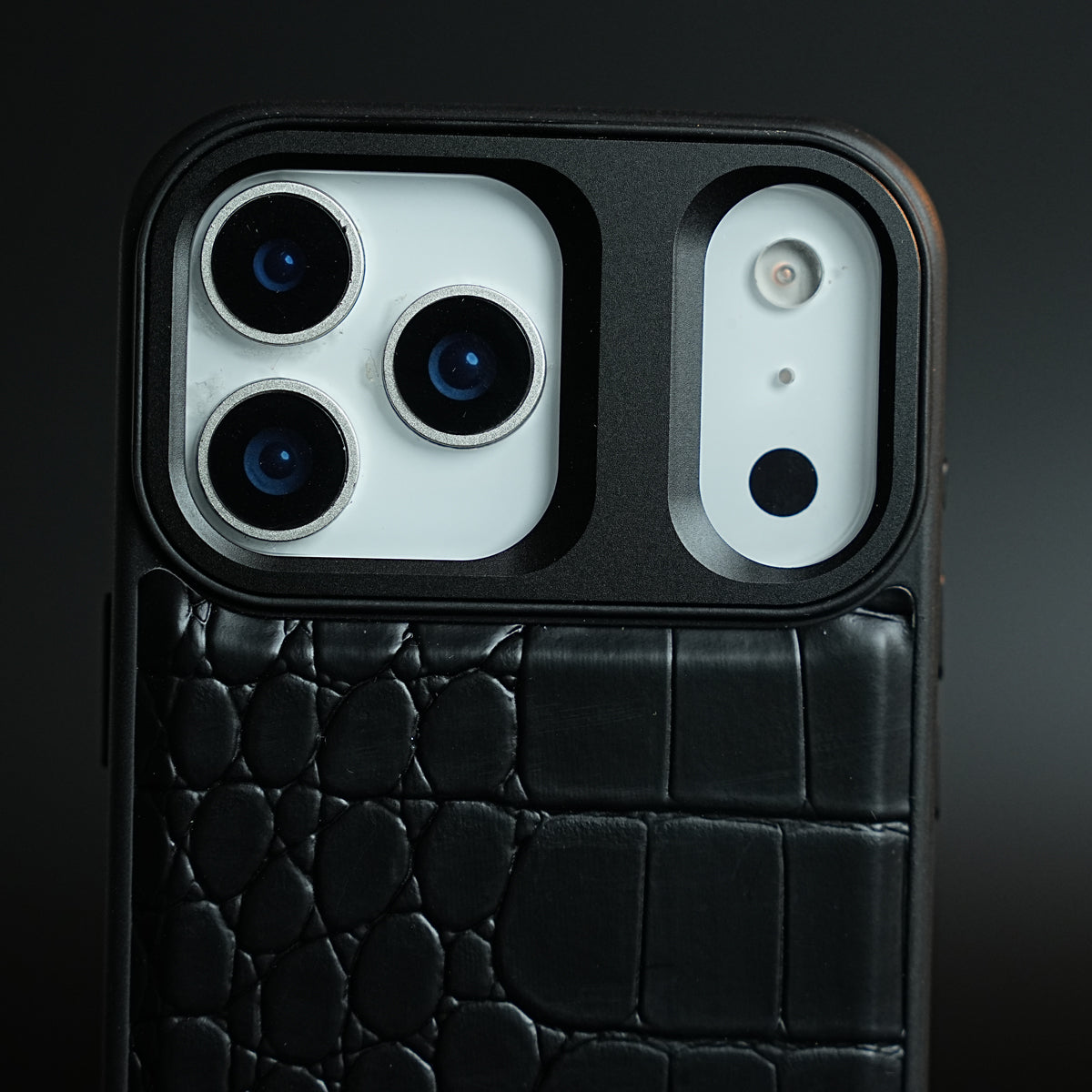iPhone 17 Series Premium Croc Texture PU Leather MagSafe Case with Metal Camera Frame