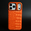 iPhone 17 Series Premium Croc Texture PU Leather MagSafe Case with Metal Camera Frame
