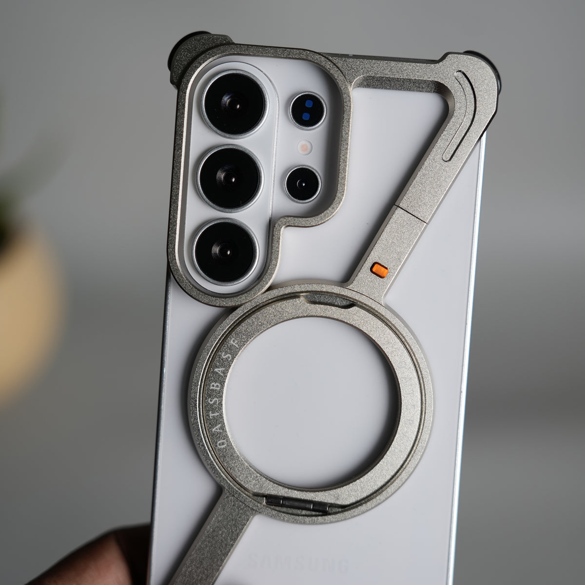 Galaxy S26 Ultra Z Shape Aluminum Metal Rotating Kickstand Frameless Design