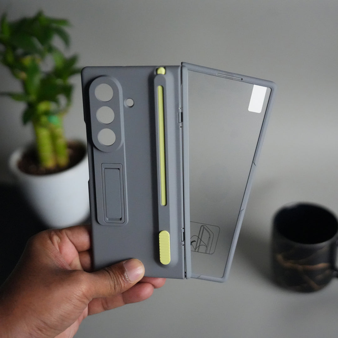 Galaxy Z Fold 6 Front Glass Protection Case With PushUP S Pen Holder