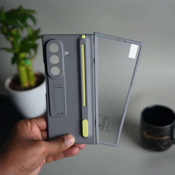 Galaxy Z Fold 6 Front Glass Protection Case With PushUP S Pen Holder