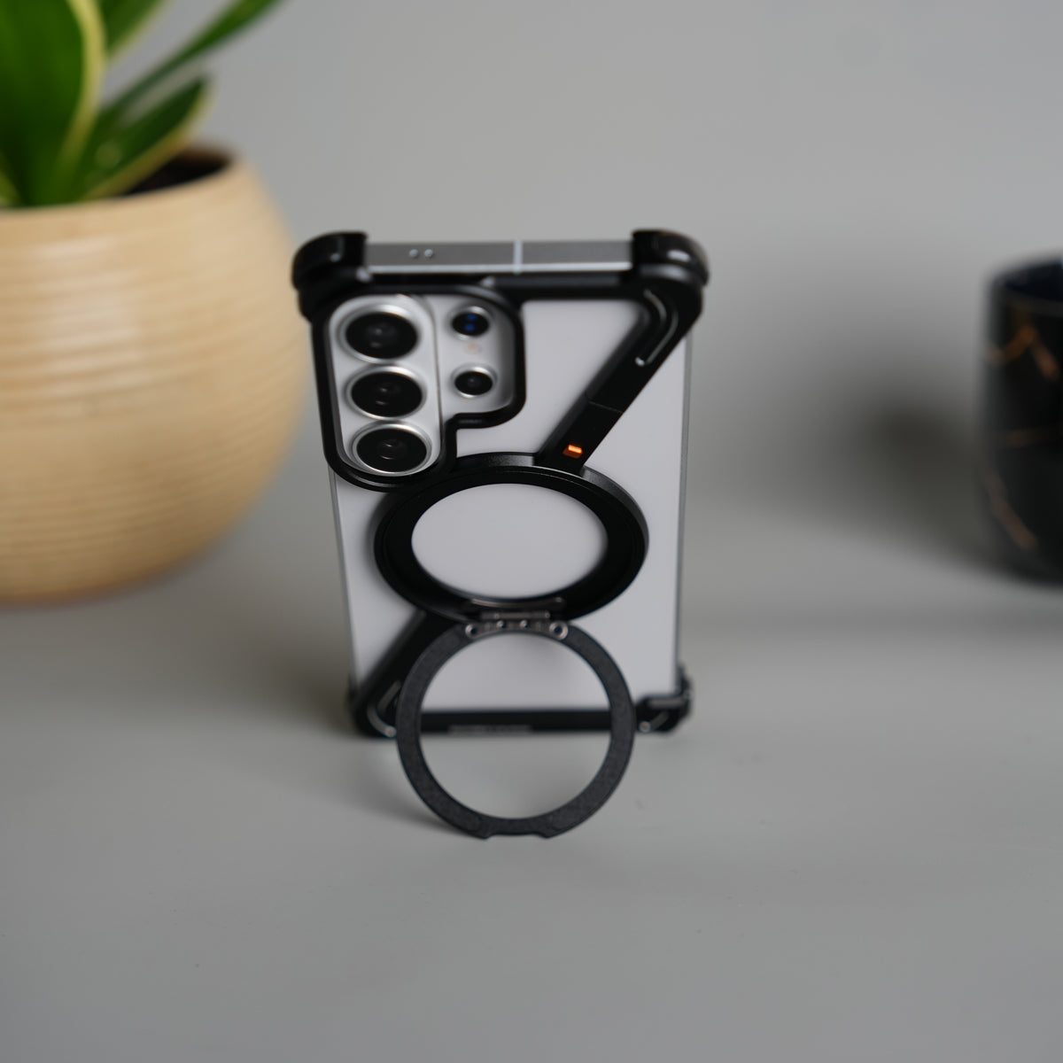 Galaxy S26 Ultra Z Shape Aluminum Metal Rotating Kickstand Frameless Design