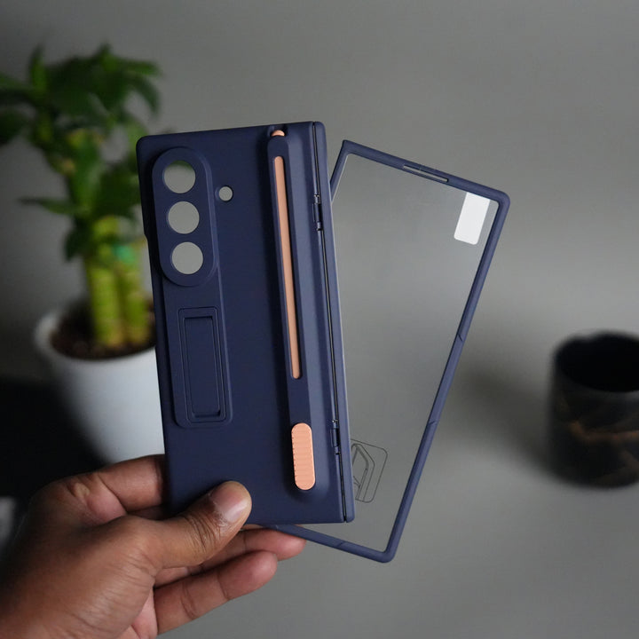 Galaxy Z Fold 6 Front Glass Protection Case With PushUP S Pen Holder