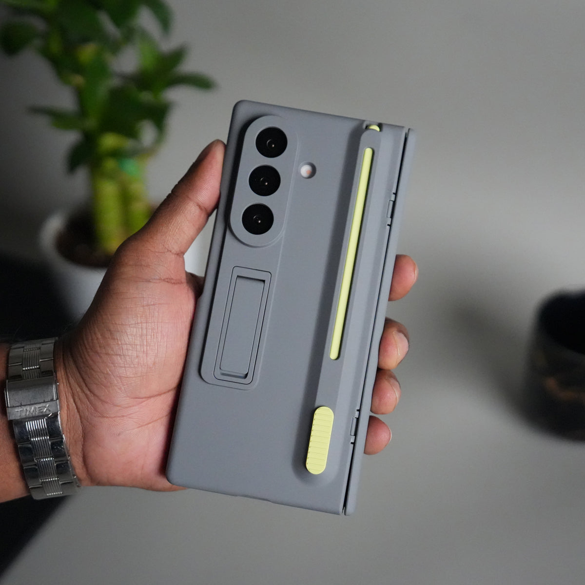 Galaxy Z Fold 6 Front Glass Protection Case With PushUP S Pen Holder