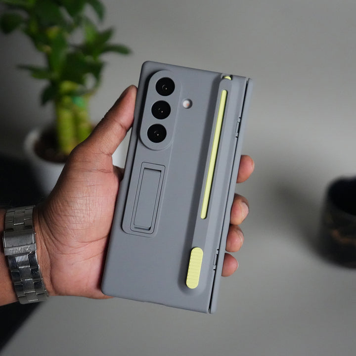 Galaxy Z Fold 6 Front Glass Protection Case With PushUP S Pen Holder
