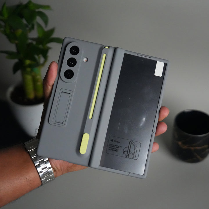 Galaxy Z Fold 6 Front Glass Protection Case With PushUP S Pen Holder