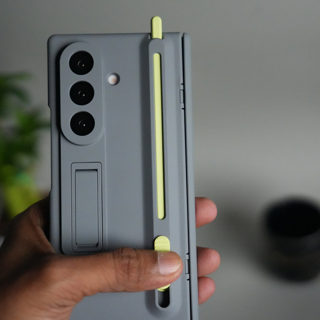 Galaxy Z Fold 6 Front Glass Protection Case With PushUP S Pen Holder